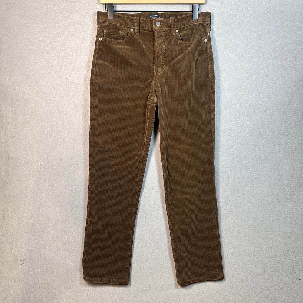 Banana Republic Womens Brown Corduroy High Rise Straight Leg Pants 27 S (4)